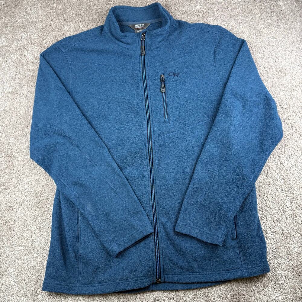 Outdoor Research Men's Soleil Full Zip Fleece Jacket Blue Midlayer Size XL Hike
